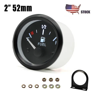 2" 52mm Fuel Level Gauge E-1/2-F Pointer Fuel Meter Backlight 12V Universal G5F8 - Picture 1 of 12