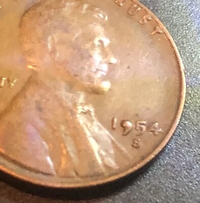 1954s Lincoln Wheat Penny Error 9 Filled In On Date - Image 1 of 4