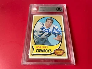 Bob Lilly Cowboys HOF 1970 Topps Karte signiert Auto Beckett BAS Slabbed - Bild 1 von 2
