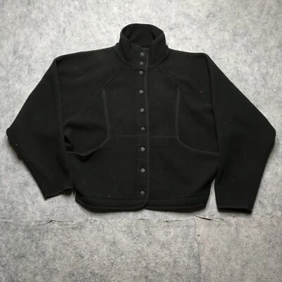 Outdoor Voices Mega Fleece Snap Cardigan Womens XS Black Jacket Cozy Recycled - Image 1 of 4