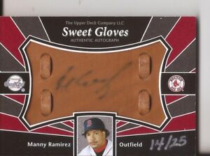 2004 Upper Deck Sweet Spot "Sweet Gloves" Manny Ramirez Boston Red Sox AUTO /25