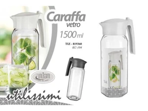BROCCA CARAFFA IN VETRO TRASPARENTE GICOS CON COPERCHIO LT. 1.5 ART. 819360 - Foto 1 di 1