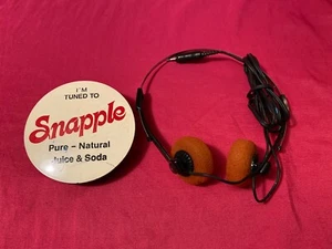 Vintage Snapple Juice Badge Radio With Headphones Promo Item Tested - Picture 1 of 11