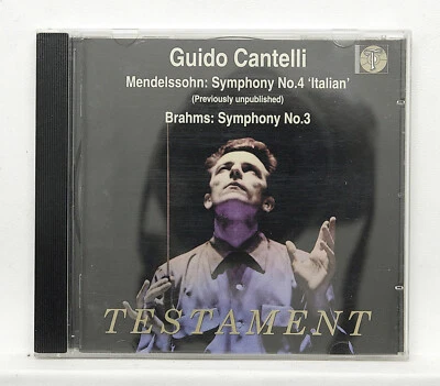 CANTELLI ⸺ MENDELSSOHN symphony no.4 ⸺ BRAHMS symphony no.3 ⸺ TESTAMENT CD NM - Image 1 of 2