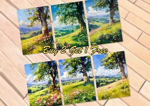 Serene Meadow Trees Collection, Prints on Matte Paper | Buy 2 Get 1 Free Offer - Picture 1 of 29