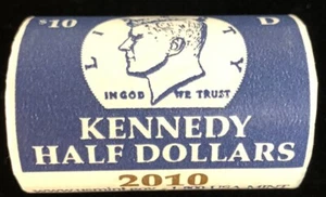 2010-D Kennedy UNC medio dólar original como nuevo rollo envuelto - Imagen 1 de 3