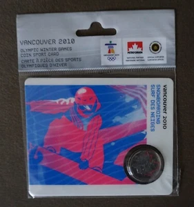 Moneda Olímpica Vancouver 2010 Auténtica Canadá Snowboard Petro Edición Limitada Nueva - Imagen 1 de 3