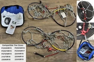TUV-8 Diamond Style Low-Profile Snow Tire Chains P235/60R17 Tire Sizes + MORE - Picture 1 of 24