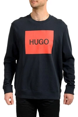 Hugo Boss Hombre "Duragol" Azul Logo Gráfico Cuello Redondo Sudadera US XL IT 54 Foto 1 de 4