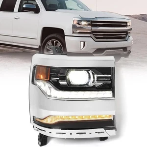Full LED Headlight Assembly Compatible with Chevy Silverado 1500 2016 2017 - Picture 1 of 6