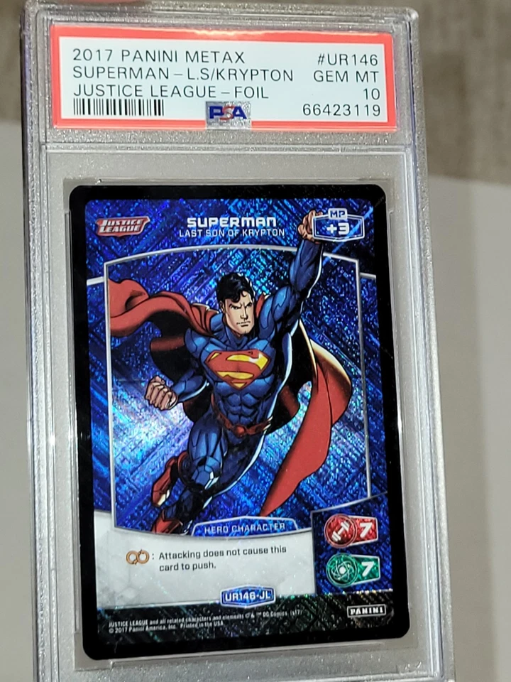 Superman 2017 Metax Justice League DC XR146-JL Ultra Rare TCG Foil PSA 10 - Image 1 of 3