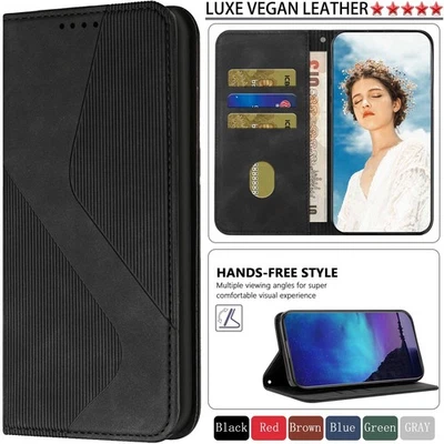 For Samsung Galaxy Note10/20 Plus S10/S9/S8 Leather Wallet Case Flip Stand Cover - Image 1 of 4