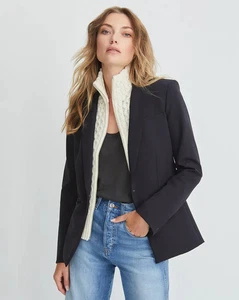 NWT $645 VERONICA BEARD Iconic Scuba Dickey Jacket 2 Navy - Picture 1 of 8