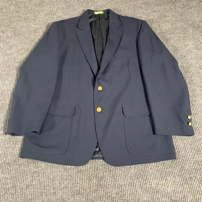 Blazer Orvis Para Hombres 46 Azul Abrigo Deportivo Botones Dorados Lana Boda Academia Retro Foto 1 de 4