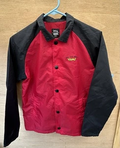 Disney Vans Mickey Mouse Red Windbreaker Button Up Size Medium - Picture 1 of 5