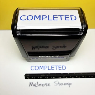 Completed Self Inking Rubber Stamp Blue Ink Ideal 4913 - Image 1 of 4
