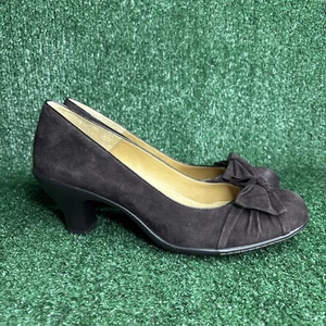 NEU Softspots braune elegante Wildleder-Pumps Pfennigabsatz Damenschuhe 11 breit - Bild 1 von 12