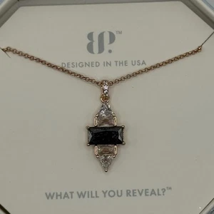 Bomb Party Necklace - Can't Outshine Me RBP8948 - Black Ice Crystal on Rose Gold - Picture 1 of 3