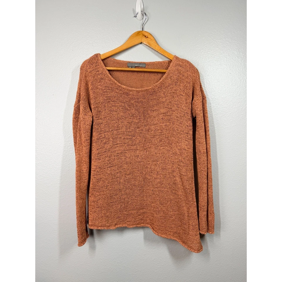 Suéter 360 SUÉTER Lino Mezcla Algodón Tejido Cuello Redondo Dobladillo Asimétrico Foto 1 de 4