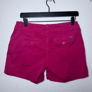 Vineyard Vines Damengröße 2 Hot Pink vorne flach adrette Chino-Shorts Logo Freizeit - Bild 1 von 10
