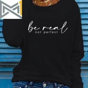 Women'S Spring and Autumn 100% Pure Cotton Fashionable Casual Loose Letter Patte - Bild 1 von 12