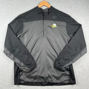 Nike Oregon Ducks 1/4 Zip Pullover Herren Large schwarz grau Schild NCAA Windbreaker - Bild 1 von 10