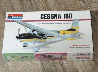 VINTAGE MONOGRAM MATTEL CESSNA 180 MODEL AIRCRAFT KIT 6825 BRAND NEW SEALED - Image 1 of 4