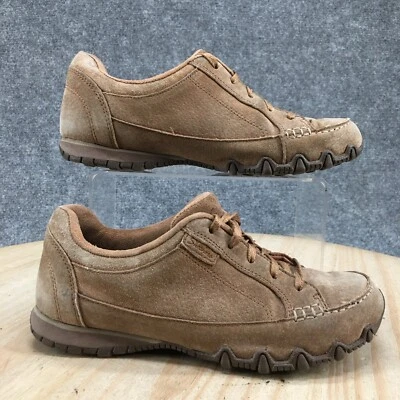 Skechers Shoes Womens 6 Relaxed Fit Bikers Curbed Sneakers 49336 Brown Suede - Image 1 of 4