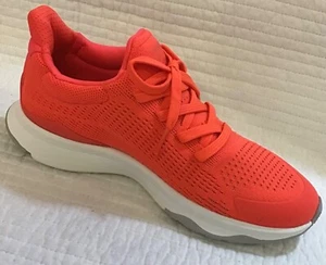FITFLOP NIB VITAMIN FF KNIT SPORTS SLIP ON LACED SNEAKERS NEON ORANGE 8.5 - Picture 1 of 9