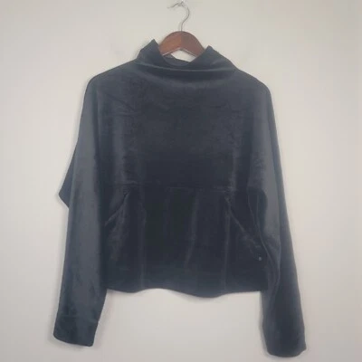 NWT Prana Womens S Velour Pheonix Pullover Long Sleeve High Neck Black - Image 1 of 4