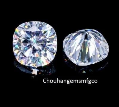 Certificato D GRA VVS Moissanite bianca taglio a cuscino, pietra preziosa tag... - Immagine 1 di 4