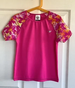 SPEEDO Girl’s Rashguard Top Pink Size Medium - Picture 1 of 6