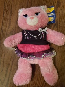 Build A Bear Purrincess Kitty Cat 16"Pink Sparkle Silver TuTu Skirt Crop Top NEW - Picture 1 of 6
