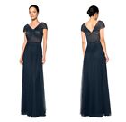 Tadashi Shoji Tulle Twist Formal Maxi Gown Mother of Pride Navy Blue Size 12