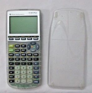 Calculadora gráfica transparente TI-83 Plus edición plateada con cubierta y estuche probados - Imagen 1 de 9