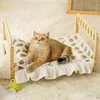 Cat Wood Bed with Cushion and Pillow Set for Small and Medium Cat Rabbit Pet