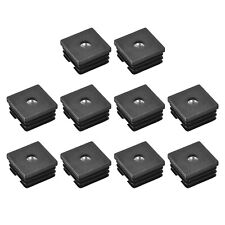 10Pcs 1.5"x1.5" Caster Insert with Thread, Square M8 Thread for Furniture