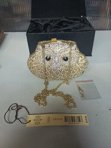 Kate Landry Luxury Crystal Embellished Owl Clutch Bag - Picture 1 of 18