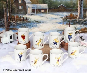 TAZAS DE RENO DE SANTA’S POTTERY BARN (8) -NUEVO EN CAJA- ¡HOLIDAY CHEER WITH ST. NICK’S CREW! - Imagen 1 de 17