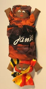 6.5 In Long Cloth Topsy Turvy Black Flip Doll From Port Antonio Jamaica - Picture 1 of 6