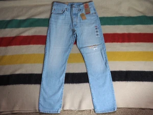 LEVIS 501 150th Faded Blue Hippy Patch Denim Deadstock 30x30 Jeans Pants NWT Men - Picture 1 of 11