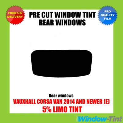 Pre Cut Window Tint for Vauxhall Corsa Van 2014+ (E) 5% Limo Rear Car Film Opel - Image 1 of 2