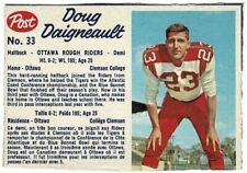 1962 Post Cereal Doug Daigneault Ottawa Rough Riders CFL card #33 Clemson Tigers