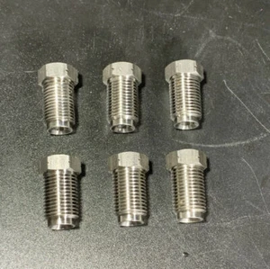 10mm x 1.0 Inverted Flare STAINLESS Tube Nut Fitting 3/16 Brake Line 6 pcs. - Picture 1 of 3