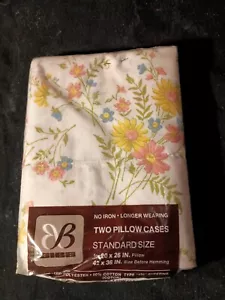 Vintage Bibb Pillowcases 2 Floral NIP - Picture 1 of 3