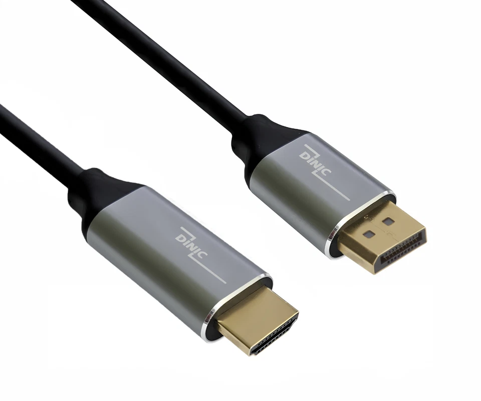 DINIC Premium Displayport auf HDMI Kabel, 4K@60Hz, 3D, HDR, DP auf HDMI, 1 m - Bild 1 von 4