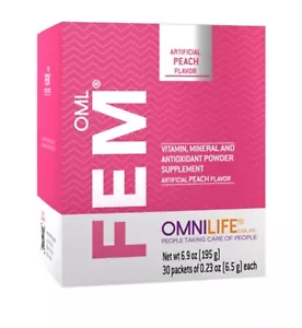 OML Fem | Peach Flavor | Box w/30 sachets *FREE SHIPPING* - Picture 1 of 2