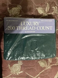 Luxury 200 Thread Count No Iron Percale Twin Fitted Sheet By Dan River - Picture 1 of 5