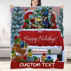 Australische Kelpie Hundedecke personalisiert gewebt Vlies Sherpa Weihnachten Neu mit Etikett - Bild 1 von 31