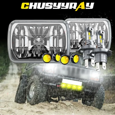 适用于雪佛兰 C10 C20 C30 K10 K20 K30 70W 7x6 英寸 LED 车头灯高低光束 — 第 1/4 张图片